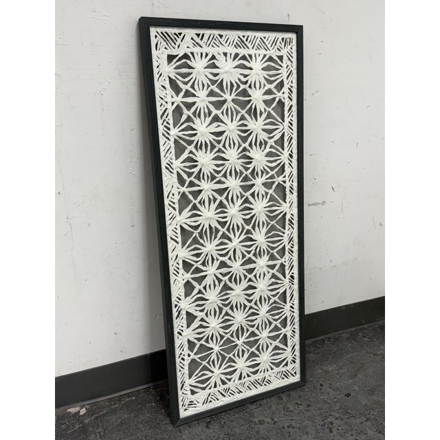 Contemporary World Market Rice Paper Flower Chain Link Cuts Shadow Box Wall Art For Sale - Image 3 of 12