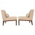 Pair of neutral lacquered mahogany model 5000 or Sophia slipper chairs with tufted seat and back. Newly refinished and...