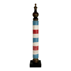19th Century Wood Painted Barber Pole