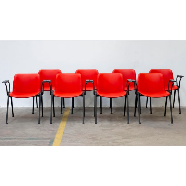 Black Mod. K Desk Chairs by Lucci & Orlandini for Velca, 1970s, Set of 8 For Sale - Image 8 of 8