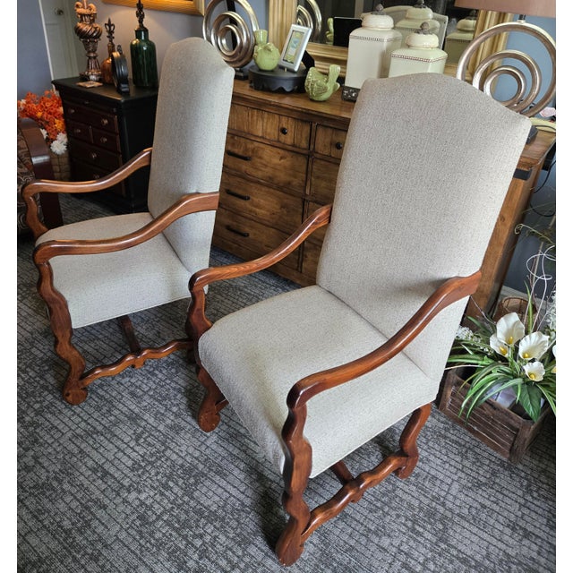 1970s 1970s Pair of French Louis XIV Style Upholstered Hardwood Chairs For Sale - Image 5 of 7