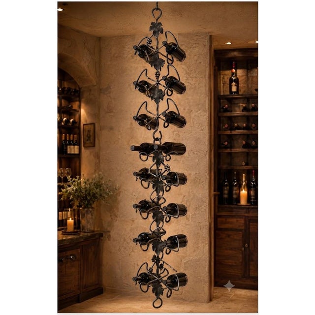 A Striking Architectural Vine Design, Evoking the Feeling of Climbing Through Sunlit Grape Fields – 92" Custom Wrought Iron For Sale - Image 17 of 18