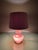 Mauve Mid-Century Belgian Purple Opaline Glass Table Lamp with Vintage Velvet Shade from De Rupel, Belgium 1960s For Sale - Image 8 of 12