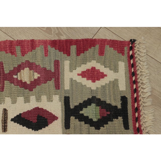 Red 1970s Southwestern Style Handmade Red Oushak Kilim Runner Rug For Sale - Image 8 of 12