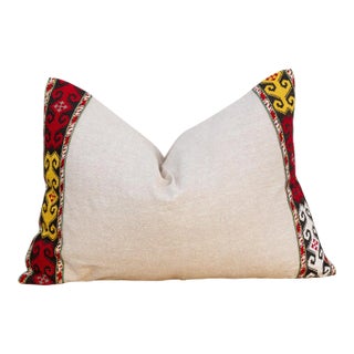 Giti Linen Tribal Border Pillow For Sale