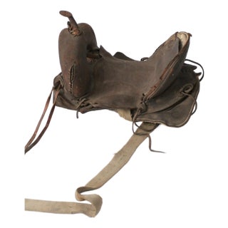 Old Western Leather Saddle Decorative Ranch Decor For Sale