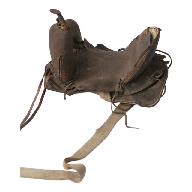 Old Western Leather Saddle Decorative Ranch Decor For Sale