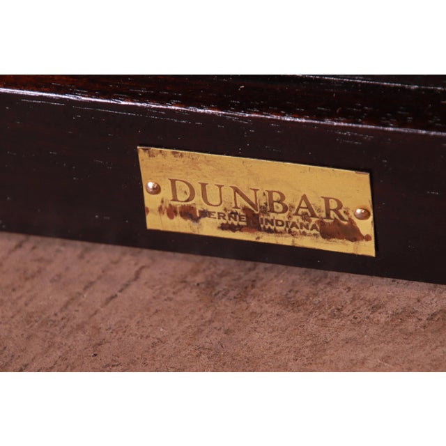 Wood Edward Wormley for Dunbar Ebonized Mahogany Louvered Front King Size Headboard, Newly Refinished For Sale - Image 7 of 8