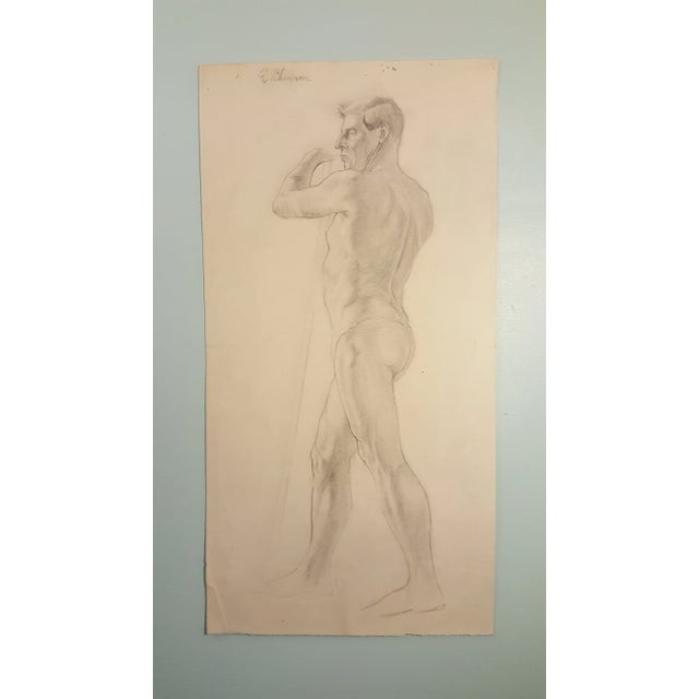 Drawing of Nude Male By Eileen Churm For Sale - Image 4 of 4