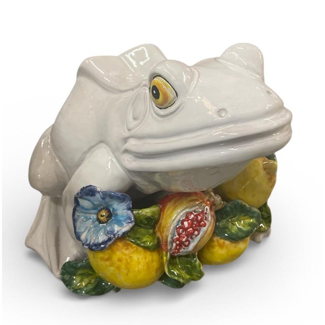 Add a touch of whimsical Italian elegance to your home with this exquisite, handmade ceramic frog sculpture. Crafted in...