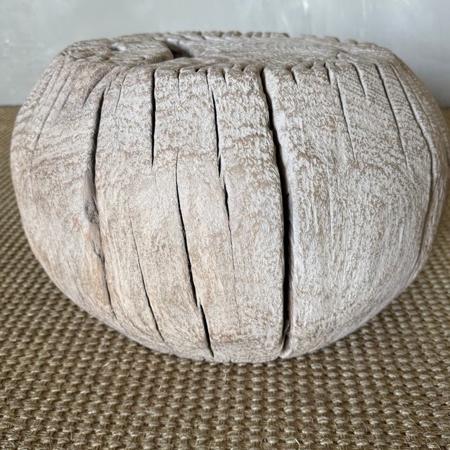 Contemporary Vintage Elm Table Stump For Sale - Image 3 of 6