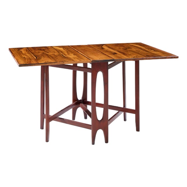 Bendt Winge Mid Century Norwegian Rosewood Drop-Leaf Rosewood Dining Table For Sale