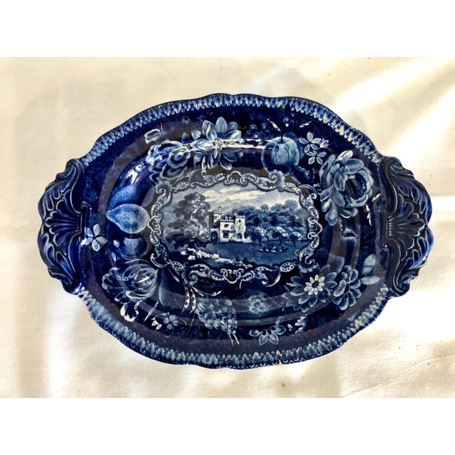 Late 19th Century English Blue and White Transferware Covered Tureen Set With Ladle and Stand For Sale - Image 5 of 8