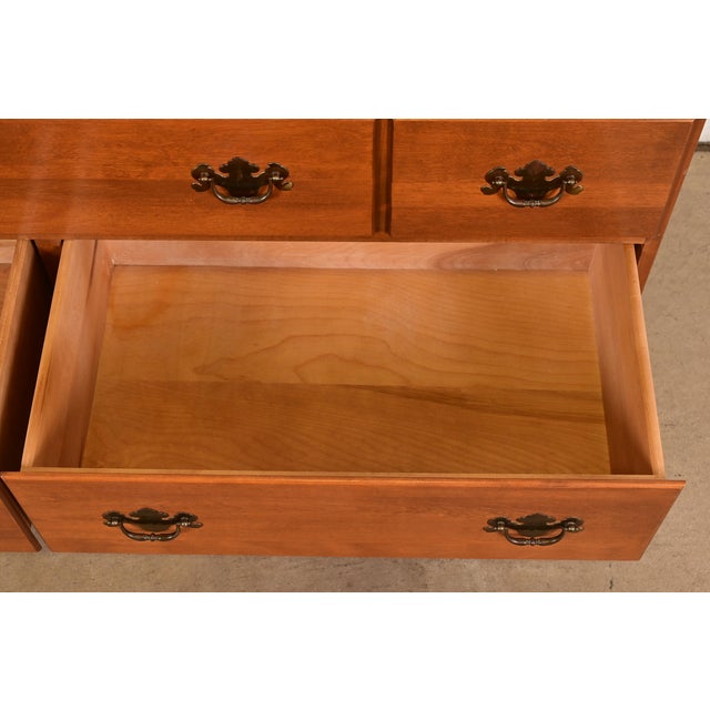 Brown Ethan Allen American Colonial Solid Maple Eleven-Drawer Dresser or Chest of Drawers, Circa 1970s For Sale - Image 8 of 15