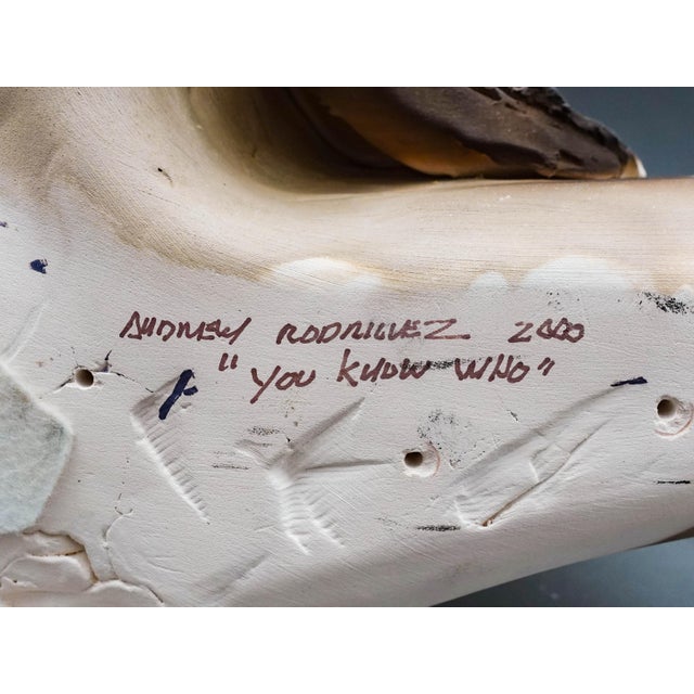 Andrew Rodriguez Luguna Pueblo New Mexico 2000 "You Know Who" Pottery Sculpture For Sale - Image 9 of 9