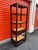 Vintage Dark Wood & Cane Open Shelving With Drawer For Sale - Image 4 of 9