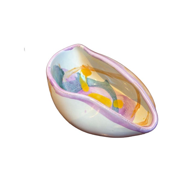 Fornaro Italian Ceramic Multicolored Dish For Sale - Image 4 of 5