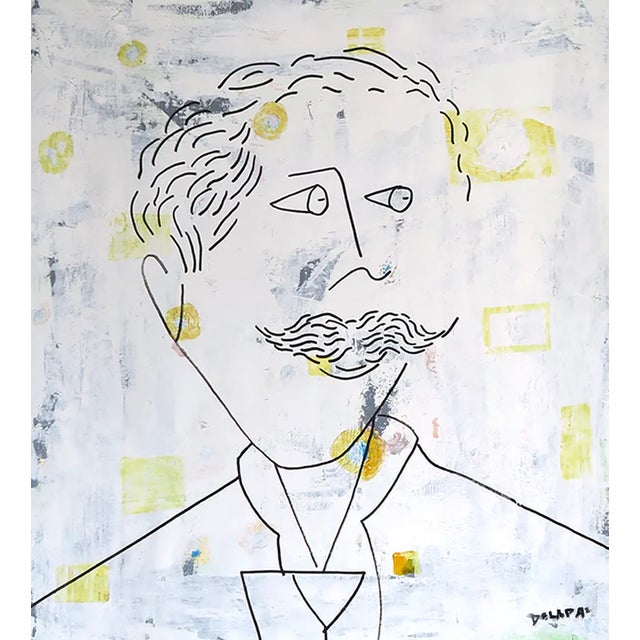 Contemporary Portrait of Classical Composer Scriabin Mixed-Media Painting For Sale