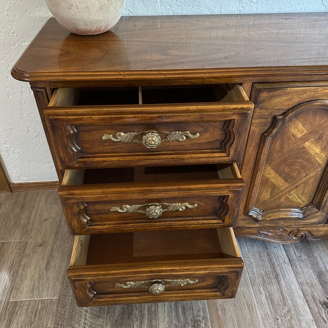 Brown Vintage 1960 Drexel Heritage Cabernet Triple Dresser / Sideboard For Sale - Image 8 of 12