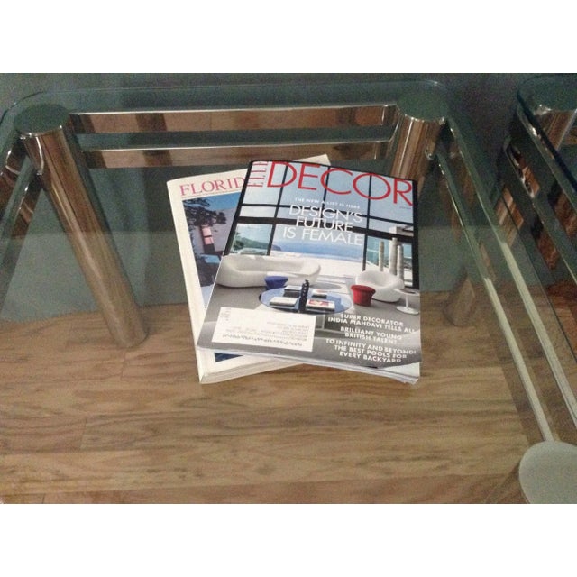 American Modern Chrome and Glass Tables Design Institute America Dia - a Pair For Sale - Image 9 of 11