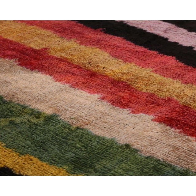 2020s Handmade Multicolored Striped Silk Velvet Throw Pillow With Down Feather Insert For Sale - Image 5 of 10