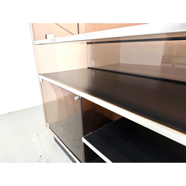 Smoked Acrylic Glass and Aluminum Hi-Fi Cabinet by Eric Maville, France, 1970s For Sale - Image 13 of 18