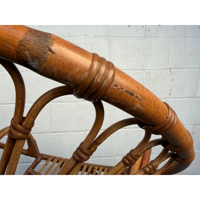 Vintage Bamboo and Rattan Lounge Chair For Sale - Image 11 of 14