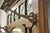 Brown Antique English Art Nouveau Oak & Green Tile Coat Rack Umbrella Stand Hall Tree For Sale - Image 8 of 18