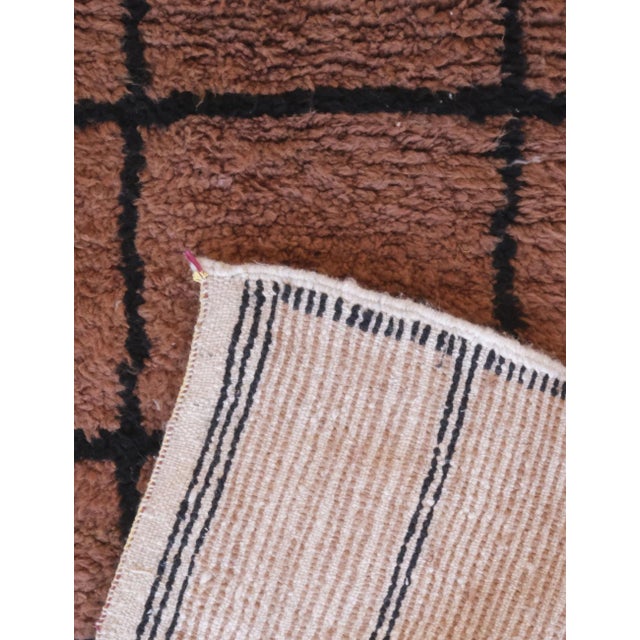 2020s Brown Moroccan Rug - 8.4 X 7 Ft For Sale - Image 5 of 8