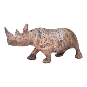 Vintage Handcrafted West-African Soapstone Rhino Figurine