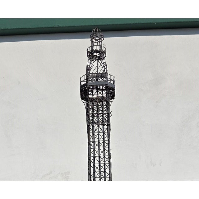 Eiffel Tower Metal Sculpture 9' 8" Tall X 25" Wide Custom Design For Sale - Image 11 of 12