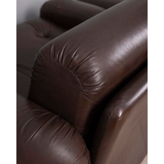 Vintage Armchairs in Brown Leather from Ceriotti, 1970s, Set of 2 For Sale - Image 9 of 12
