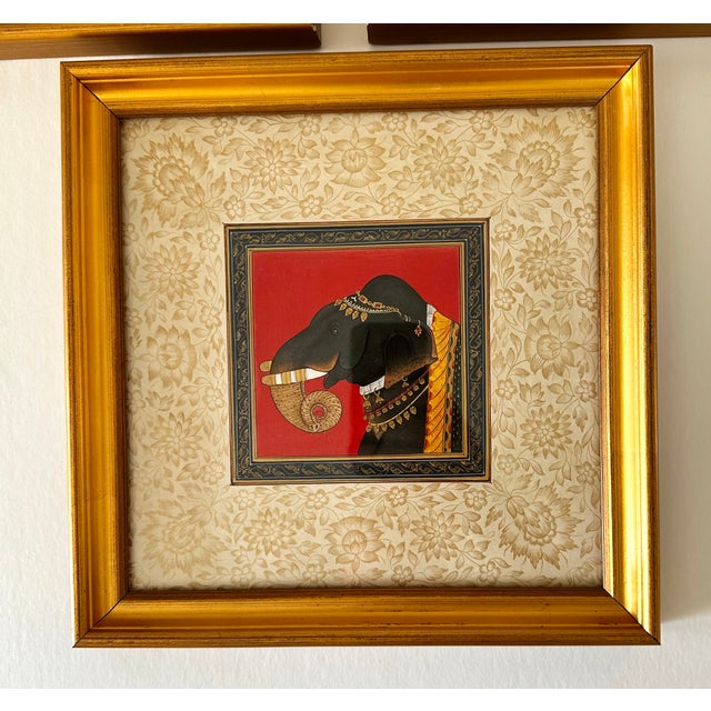 Collection of 5 Rajasthani style miniature portraits of horses and elephants. These are all hand painted in incredible...