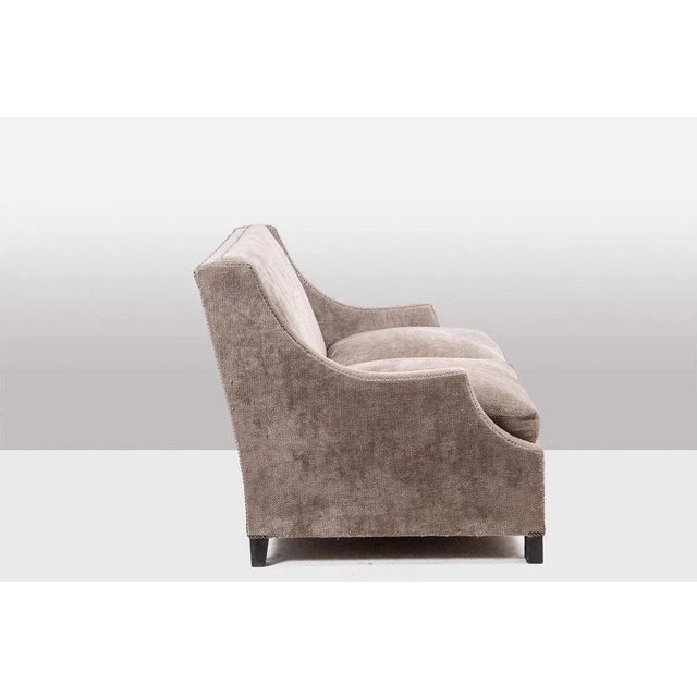 Rectangular Sofa in Gray Velvet, 1990s For Sale - Image 3 of 10