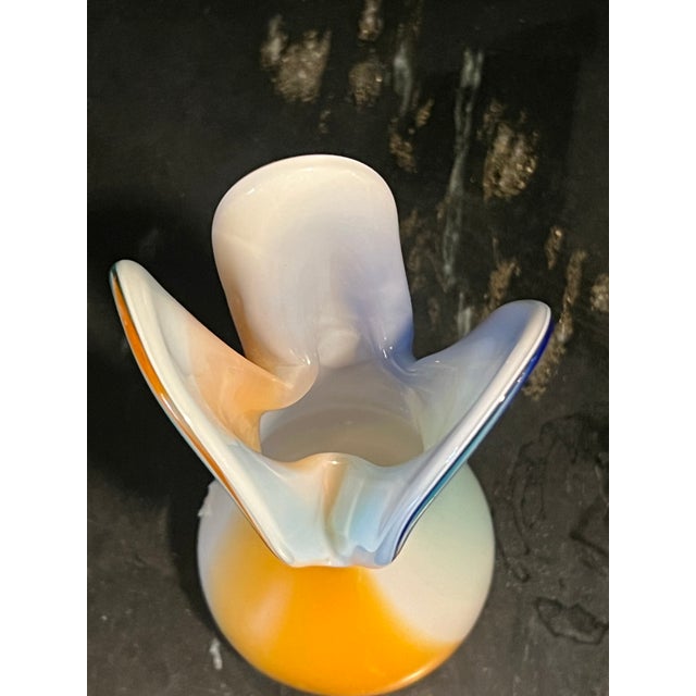1970s Signed Murano Colorful Flower Vase For Sale - Image 10 of 10