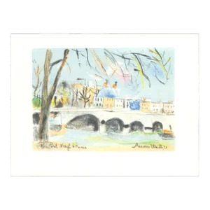 “Pont Neuf” (Paris) by Maurice Utrillo 1955 Lithograph