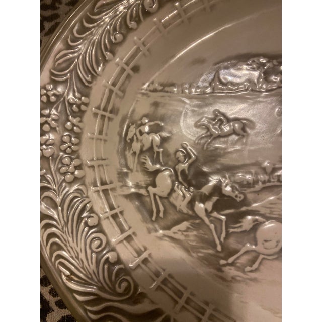 American Louisville Stoneware Embossed Running Horse Large Platter For Sale - Image 3 of 8