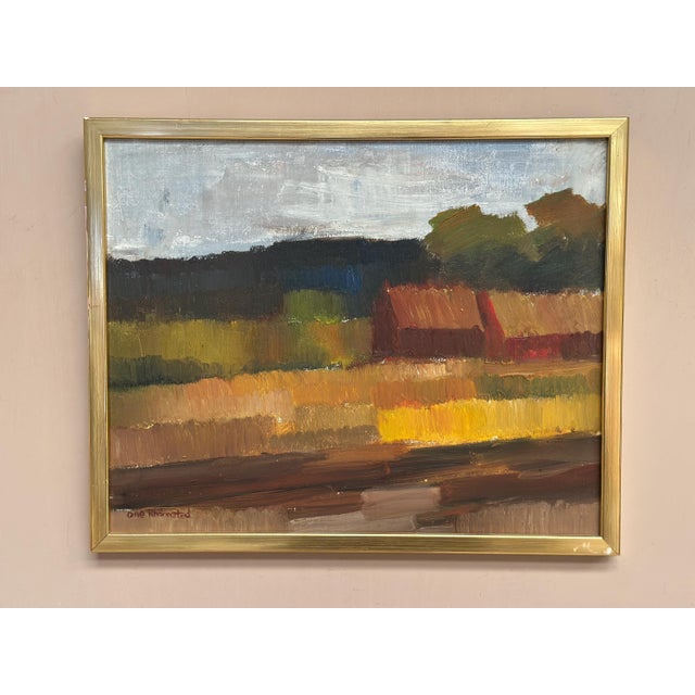Original Swedish Oil on Canvas – “Landscape” by Olle Rhönnstad – Signed – Vintage & Framed – 43 × 35 cm (16.9" × 13.8")...