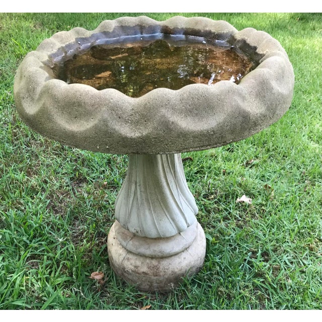 Mid 20th Century Vintage Concrete Birdbath For Sale - Image 5 of 10