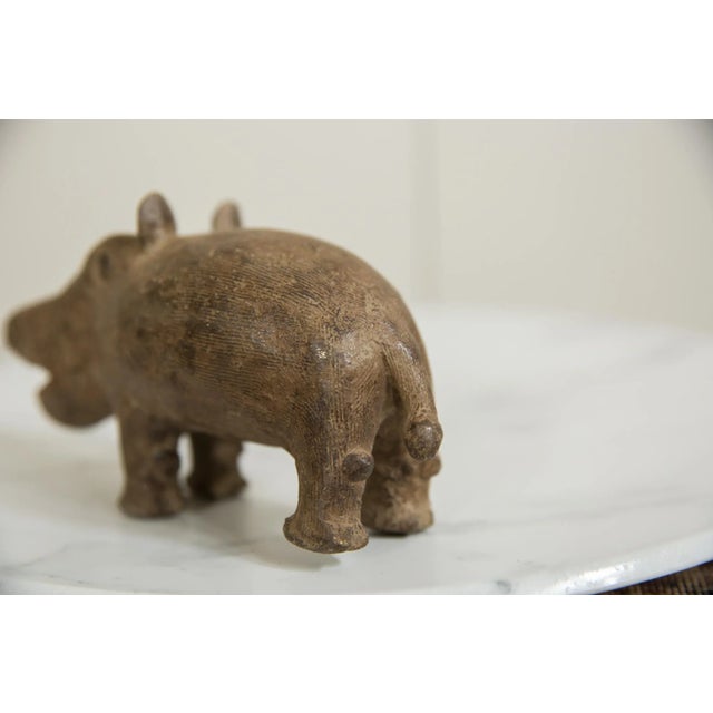 Vintage African Bronze Hippo For Sale - Image 4 of 5