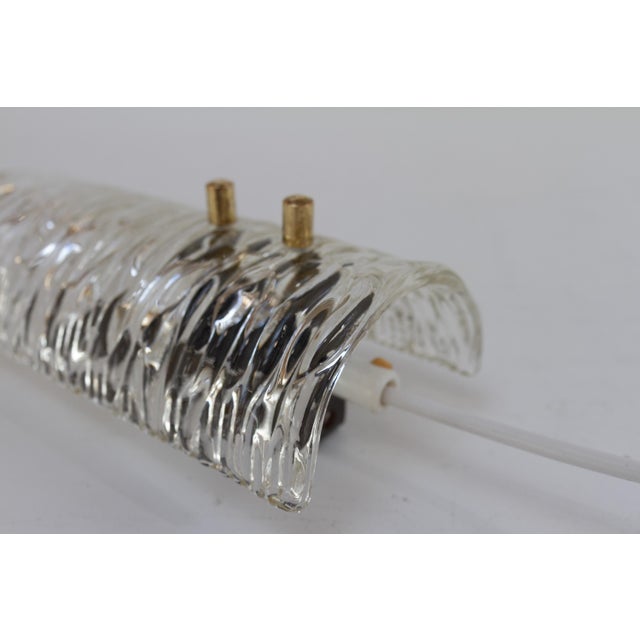 Gold Mid-Century Modern Swedish Glass and Brass Sconce by Carl Fagerlund for Orrefors, 1960s For Sale - Image 8 of 17