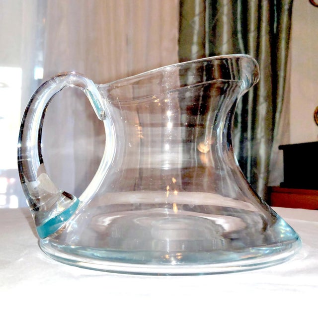 1970s 1970's Contemporary Hand Blown Glass Pitcher For Sale - Image 5 of 9