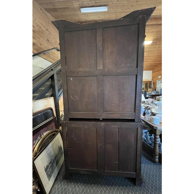 Antique French Normandy Hand Carved Oak Hutch – 19th Century Cabinet For Sale - Image 4 of 7