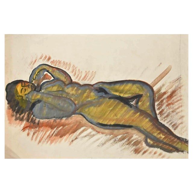 Jean Delpech, Nude, Original Watercolour, Mid-20th Century For Sale