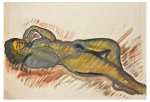 Jean Delpech, Nude, Original Watercolour, Mid-20th Century