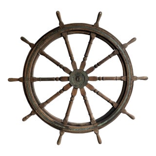 Antique Ship’s Wheel by Brown Bros & Co Ltd, Edinburgh, Scotland For Sale