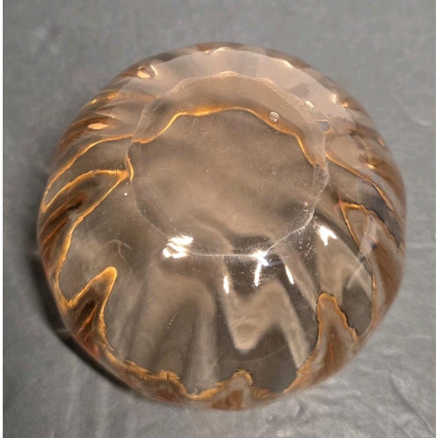 Antique French Legras St. Denis Pink Optic Glass Finger Bowl Candy Gold Gilded For Sale In Jacksonville, FL - Image 6 of 7