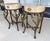 Late 20th Century Pair of Tessellated-Faux Marble One-Drawer Tables With Metal Tree Branch Bases For Sale - Image 4 of 15