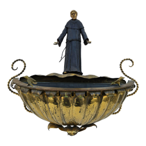 Italian Mixed Metals St. Francis of Assisi Wall Pocket Planter