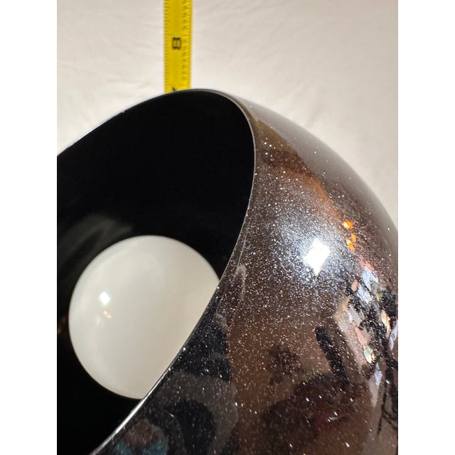 1960s Mid Century Modern Black Sparkle Powder Coat, Eyeball Pendant Lamp For Sale In Las Vegas - Image 6 of 9